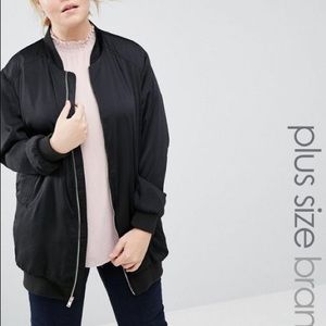 Plus size black bomber jacket